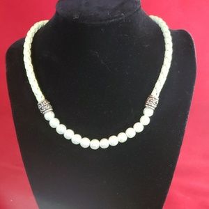 Simulated pearl rope necklace